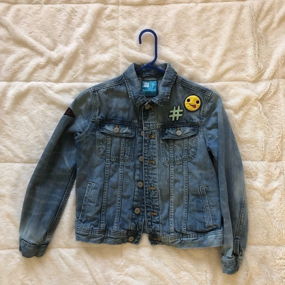 Gap Kids x ED Light Wash Patch Denim Jacket Girls